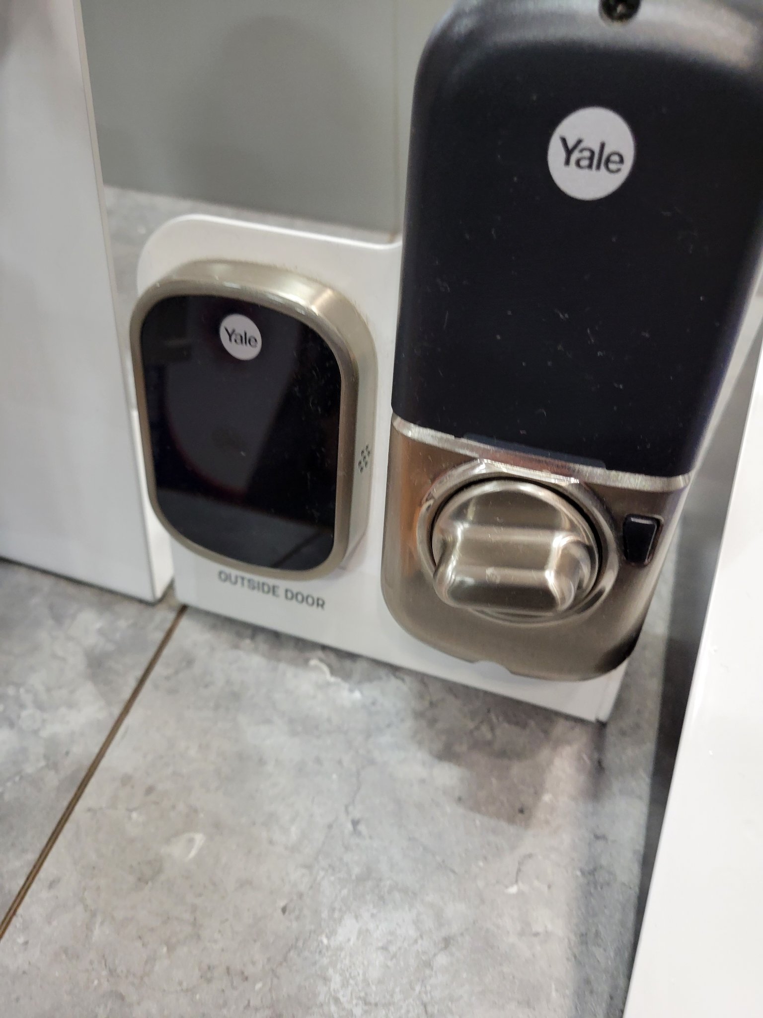 Yale smart lock on display
