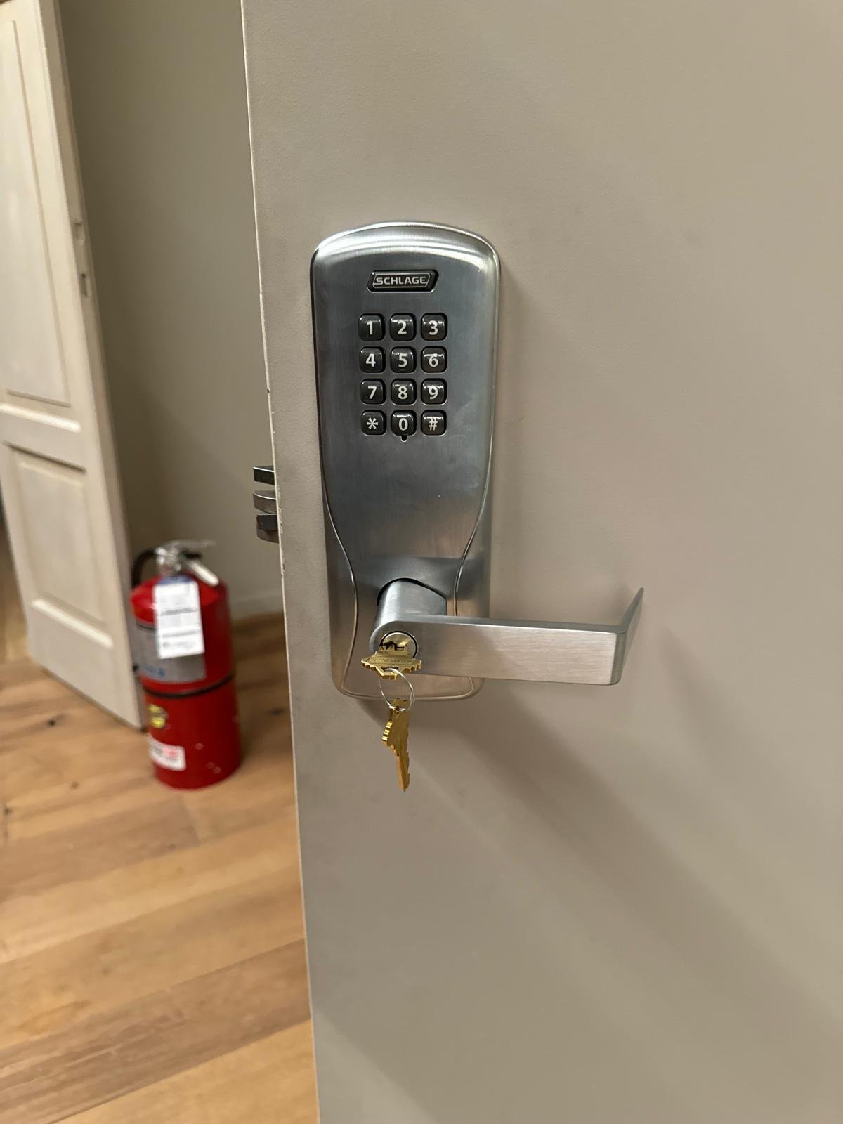 Schlage keypad lever lock with keys